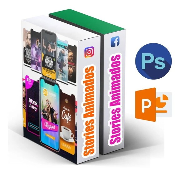 Pack Stories Animados editáveis no Photoshop e Power Point