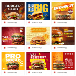 pack hamburgueria artes para redes editáveis no Photoshop